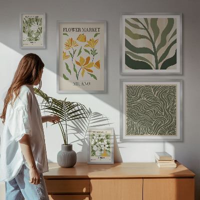 Decorațiune de perete set tablouri Motive vegetale moderne