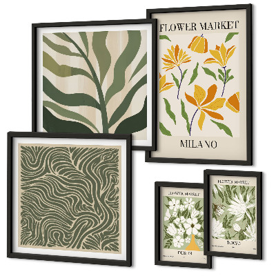 Decorațiune de perete set tablouri Motive vegetale moderne