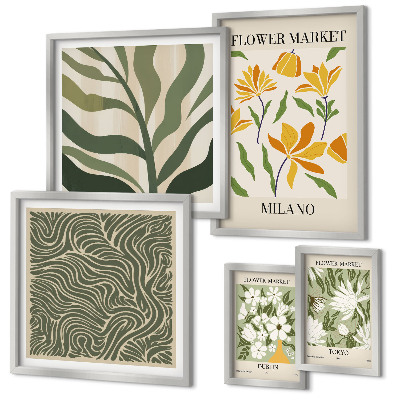 Decorațiune de perete set tablouri Motive vegetale moderne