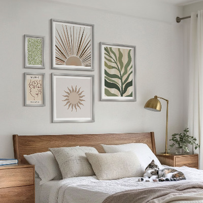 Polyptic înrămat Grafică abstractă elegantă a plantelor