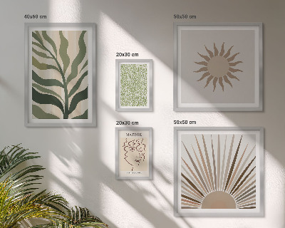 Polyptic înrămat Grafică abstractă elegantă a plantelor