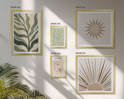 Polyptic înrămat Grafică abstractă elegantă a plantelor