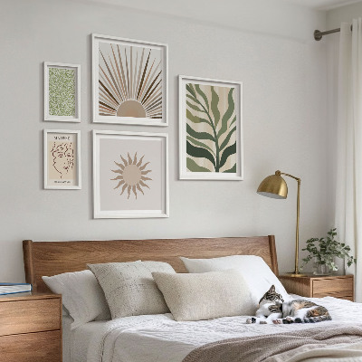 Polyptic înrămat Grafică abstractă elegantă a plantelor