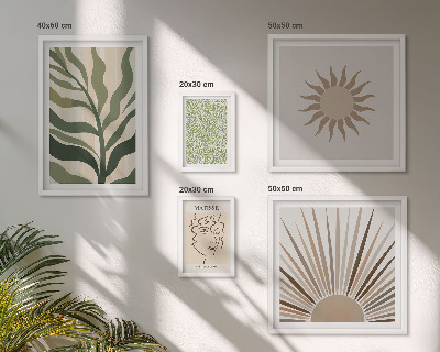 Polyptic înrămat Grafică abstractă elegantă a plantelor