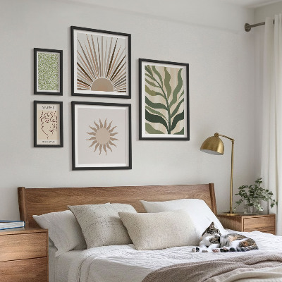 Polyptic înrămat Grafică abstractă elegantă a plantelor