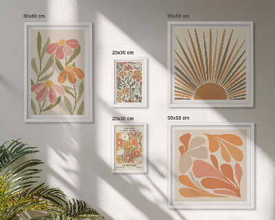 Decorațiune de perete set tablouri Flori geometrice în stil boho