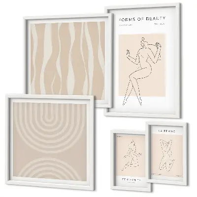 Set de tablouri decorative pentru perete cu forme minimaliste ale frumuseții