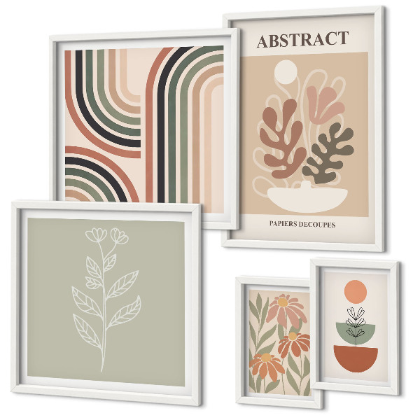 Decorațiune de perete set tablouri Abstracțiuni elegante ale plantelor