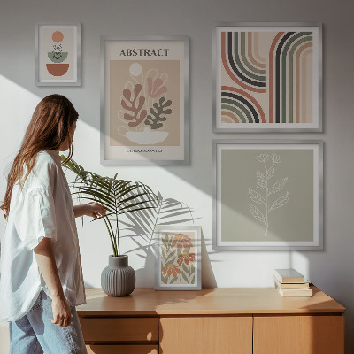 Decorațiune de perete set tablouri Abstracțiuni elegante ale plantelor