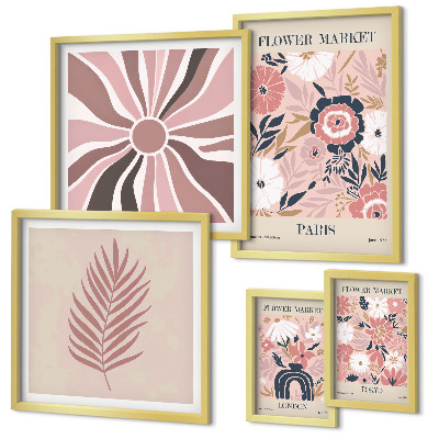 Decorațiune de perete set tablouri Piețele de flori în stil boho