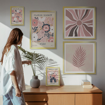 Decorațiune de perete set tablouri Piețele de flori în stil boho