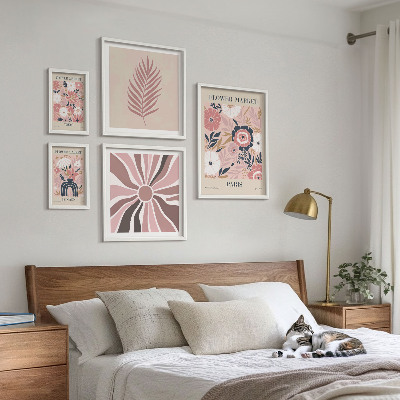 Decorațiune de perete set tablouri Piețele de flori în stil boho