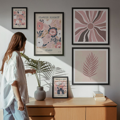 Decorațiune de perete set tablouri Piețele de flori în stil boho