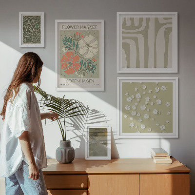 Polyptic înrămat Motive vegetale, modele boho