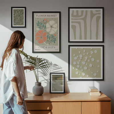 Polyptic înrămat Motive vegetale, modele boho