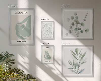 Decorațiune de perete set tablouri Grafică elegantă cu plante și abstracte