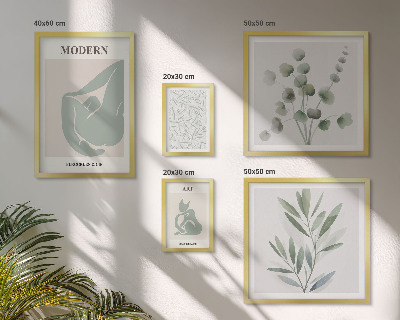 Decorațiune de perete set tablouri Grafică elegantă cu plante și abstracte