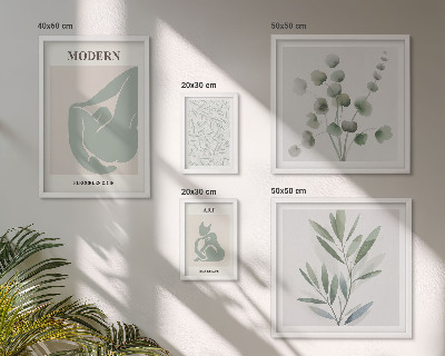 Decorațiune de perete set tablouri Grafică elegantă cu plante și abstracte