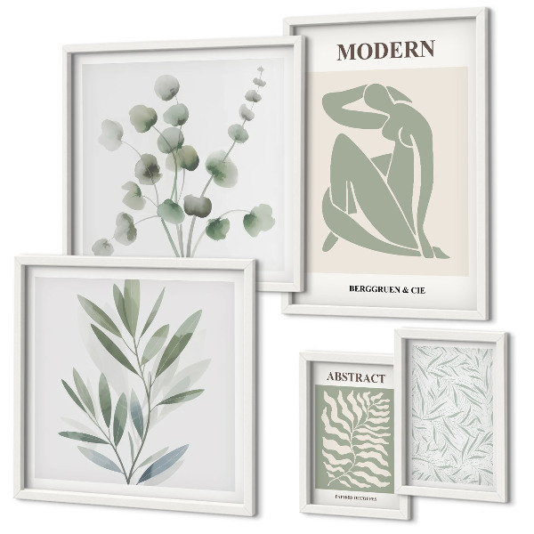 Polyptic înrămat Motive decorative elegante din plante