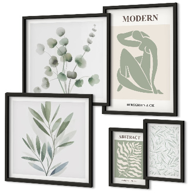 Polyptic înrămat Motive decorative elegante din plante
