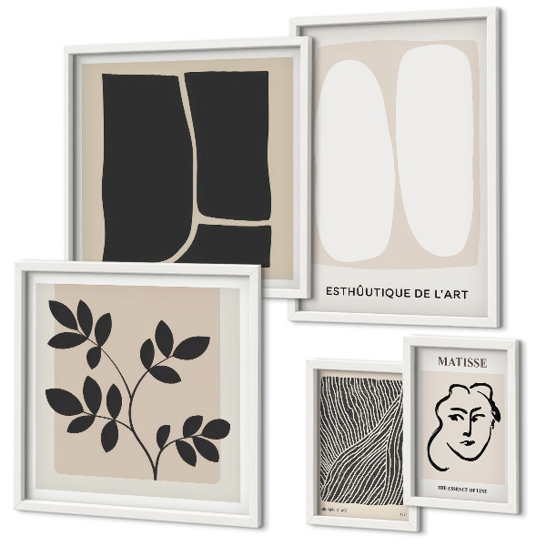 Decorațiune de perete set tablouri Linii elegante de minimalism grafic