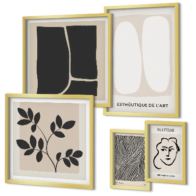 Decorațiune de perete set tablouri Linii elegante de minimalism grafic