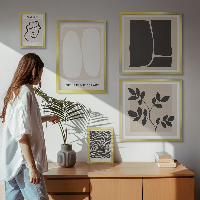 Decorațiune de perete set tablouri Linii elegante de minimalism grafic