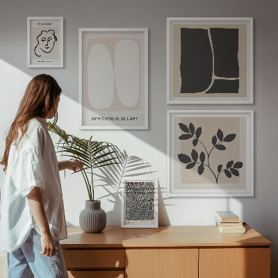 Decorațiune de perete set tablouri Linii elegante de minimalism grafic