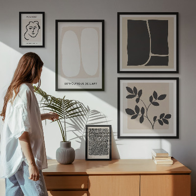 Decorațiune de perete set tablouri Linii elegante de minimalism grafic