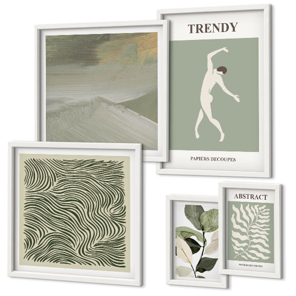 Polyptic înrămat Plante abstracte elegante
