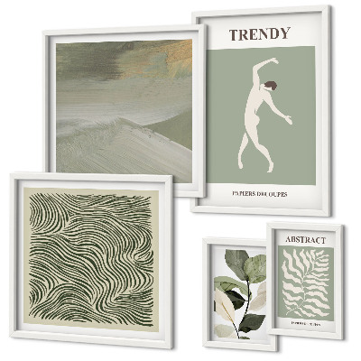 Polyptic înrămat Plante abstracte elegante