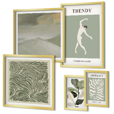 Polyptic înrămat Plante abstracte elegante