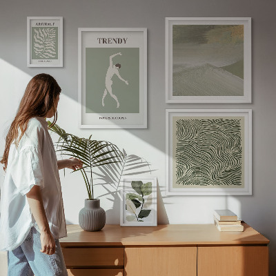 Polyptic înrămat Plante abstracte elegante