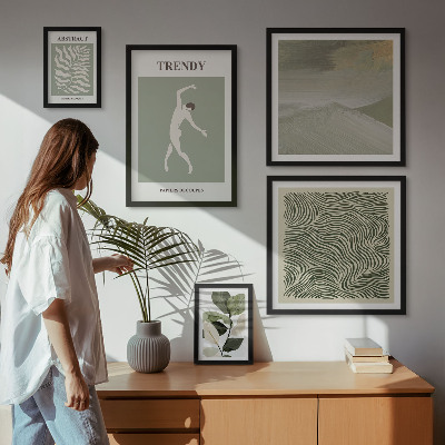 Polyptic înrămat Plante abstracte elegante