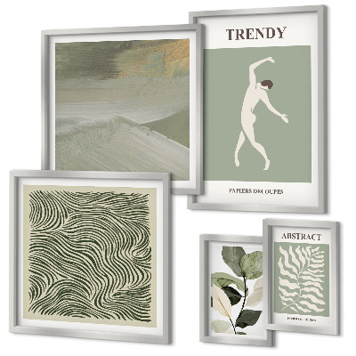 Polyptic înrămat Plante abstracte elegante
