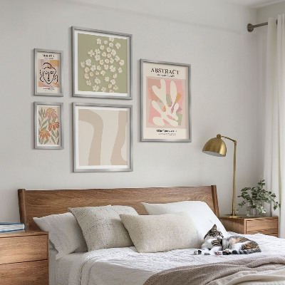 Decorațiune de perete set tablouri Interior elegant cu flori abstracte