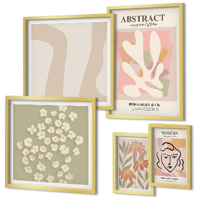 Decorațiune de perete set tablouri Interior elegant cu flori abstracte