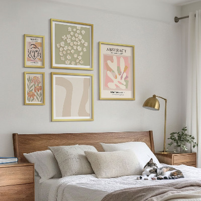 Decorațiune de perete set tablouri Interior elegant cu flori abstracte