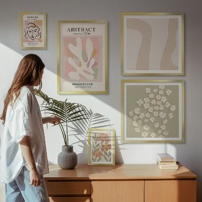 Decorațiune de perete set tablouri Interior elegant cu flori abstracte