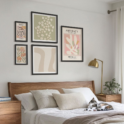 Decorațiune de perete set tablouri Interior elegant cu flori abstracte