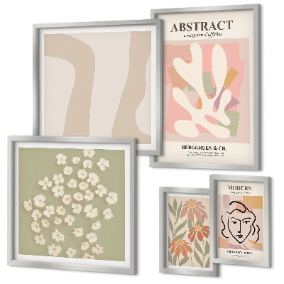 Decorațiune de perete set tablouri Interior elegant cu flori abstracte