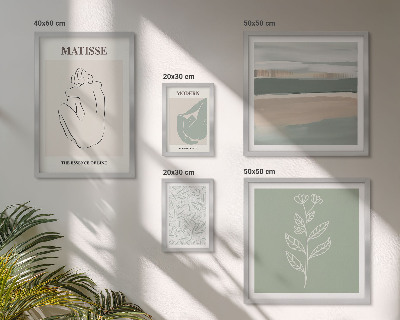 Polyptic înrămat Grafică elegantă a plantelor