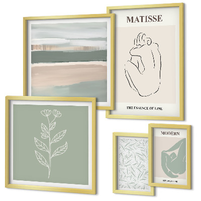 Polyptic înrămat Grafică elegantă a plantelor