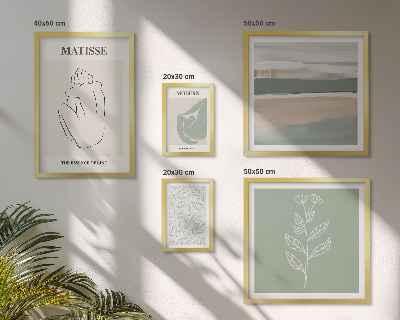 Polyptic înrămat Grafică elegantă a plantelor
