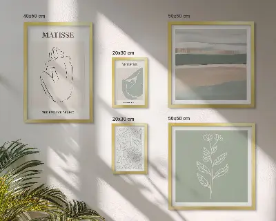 Grafică elegantă cu plante tablou poliptic înrămat