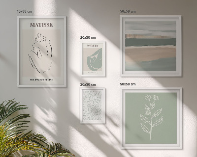 Polyptic înrămat Grafică elegantă a plantelor