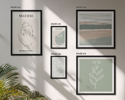 Polyptic înrămat Grafică elegantă a plantelor