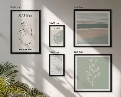 Grafică elegantă cu plante tablou poliptic înrămat