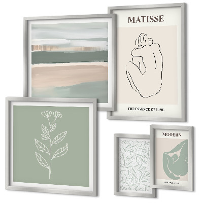 Polyptic înrămat Grafică elegantă a plantelor