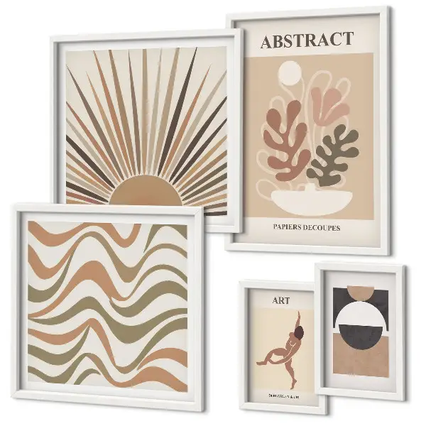 Set de tablouri decorative pentru perete cu abstracțiuni elegante ale plantelor